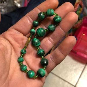 Genuine African Malachite Beaded Bracelet